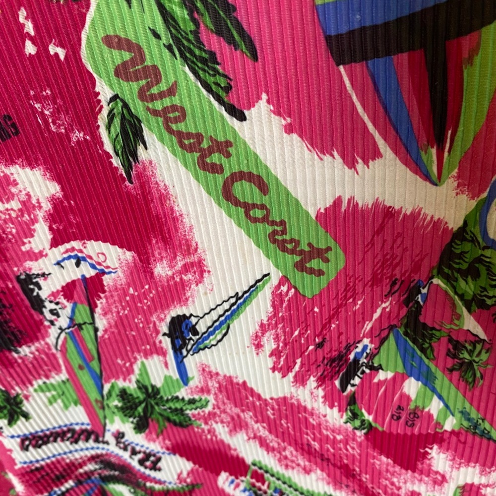 Vintage Fashion Code Tropical Dress Womens Large Pink Swim Coverup USA Retro - Picture 4 of 6